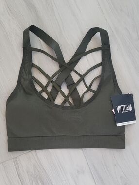 Victoria Sport Olive Green Strappy Back Sports Bra